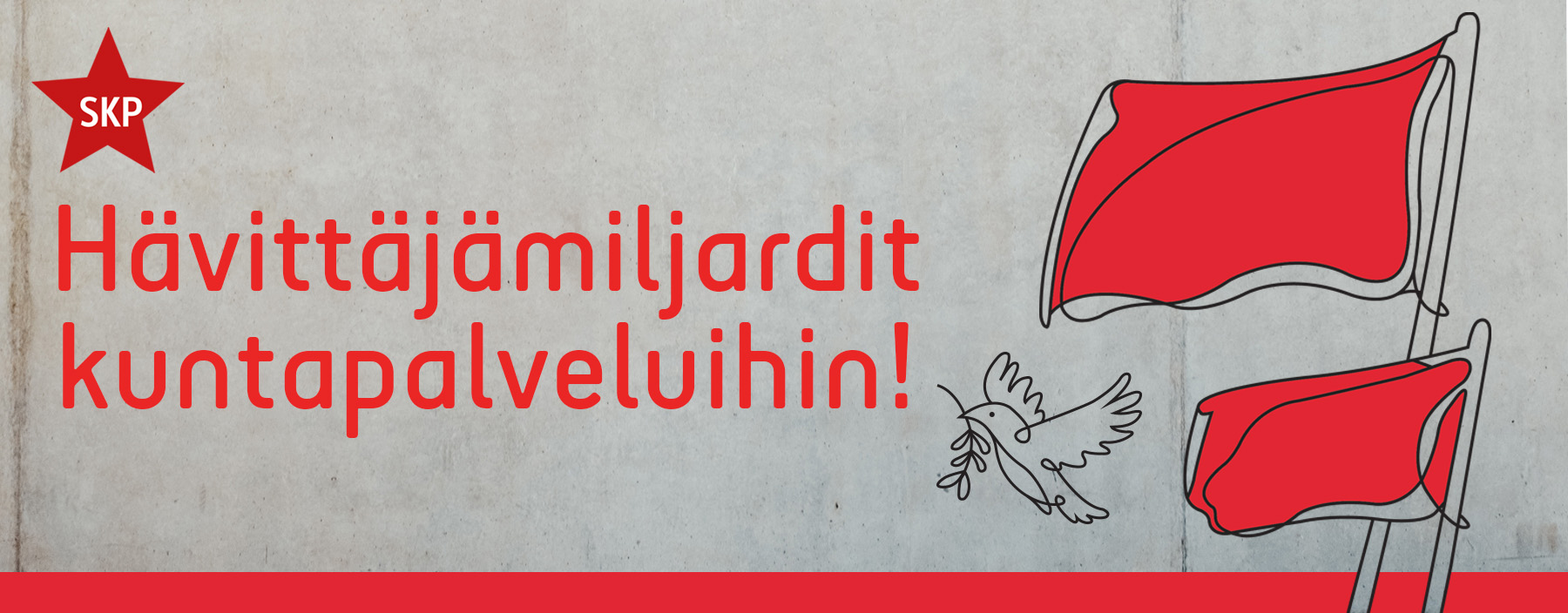 SKP kuntavaalit 2021 nettikuva kyyhky ja liput SKP kuntavaalit 2021 nettikuva kyyhky ja liput